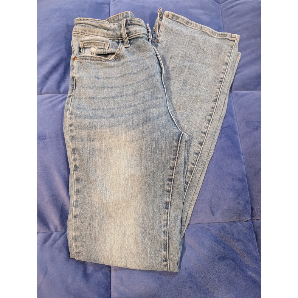 Judy Blue Flare Jeans Womens 13/31 Light Wash High Rise Side Slit